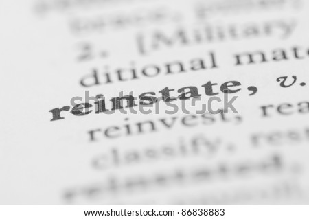 Dictionary Series - Reinstate