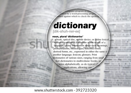 Dictionary showing the word 'Dictionary'.