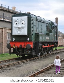 DIDCOT, UK - OCTOBER 5 . Preserved And Restored Diesel Locomotive With Character Face Based On The Stories For Children By Wilbert Awdry; October 5, 2013 At Didcot Railway Centre, Oxfordshire, UK. 