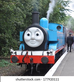 DIDCOT, UK -� OCTOBER 5. Thomas The Tank Engine Is A Live Steam Locomotive Based On Books By The Reverend Wilbert Awdry, Running On October 5, 2013 At Didcot Railway Centre, Oxfordshire, England, UK. 