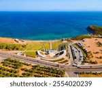 Didim amphitheater aerial panoramic view. Didim is a town in Aydin Province in Turkey.