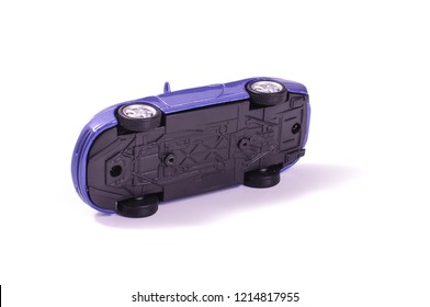 Die cast model vehicle scaled representation of real car isolated on the white background