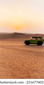 Diecast suzuki jimny in desert Dubai taken from iphone xr 