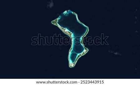 Diego Garcia Island in the Indian Ocean on a satellite image taken in May 12, 2019