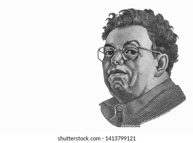 Diego Rivera Portrait From Mexico Banknotes. 