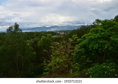 Dien Bien Phu City View From D1 Hill. A Famous Historic Site Of The Battle Of Dien Bien Phu.