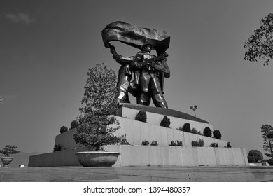 Dien Bien Phu, Vietnam - April 25 2019 : The Battle Of Dien Bien Phu Victory Statue At D1 Hill Vietnam.