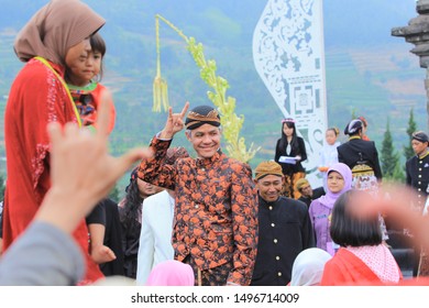 Dieng / Indonesia - August 7, 2016: Ganjar Pranowo Is The Governor Of Central Java Attending The Dieng Culture Festival