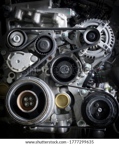 Similar – Truck Engine Motor Components In Car Service Inspection