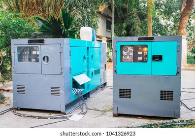 Diesel electric generators use for emergency electric power in the festival