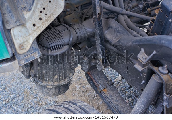 diesel engines and spare parts inside\
used trucks and special equipment from japan close\
up