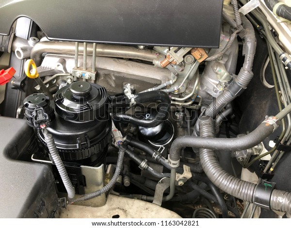 Diesel Truck engine\
inside