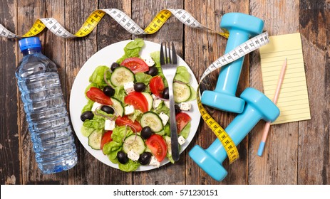 diet food and fitness concept