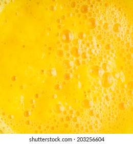 Diet Healthy Nutrition. Fresh Yellow Fruits Juice Background Texture. Orange Water Bubbles. Macro