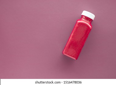 Diet Menu, Dieting Program, And Juice Catering Concept - Detox Superfood Strawberry Smoothie Bottle For Weight Loss Cleanse On
Purple Background, Flatlay Design For Food And Nutrition Expert Blog