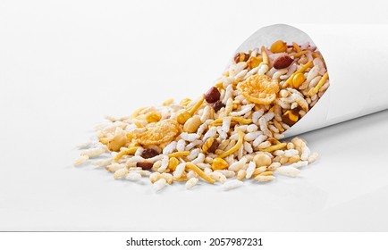 Diet Mixture With Peanuts and Puffed Rice - Shutterstock ID 2057987231
