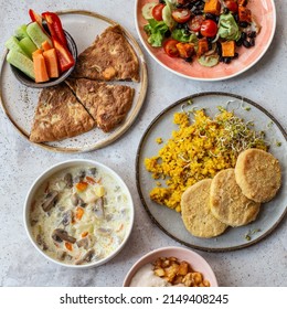 Dietary Meals For The Day. Dietary Catering, Food Box, Lunch Box, Top View.