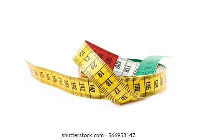 Dieting Tape Measure Isolated Over The White Background