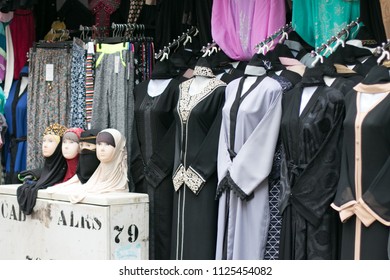 Different Abaya Style Displayed In The Shop In Dubai Souk