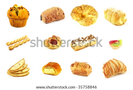 Different Assorted Pastries as a Set Collection