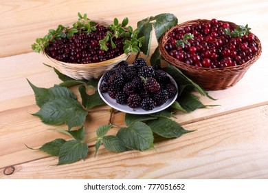 Different berries on table