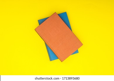 Different Books For Reading On The Table. Flat Lay Concept 