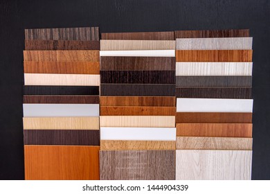 Different brown textured wooden samplers close up