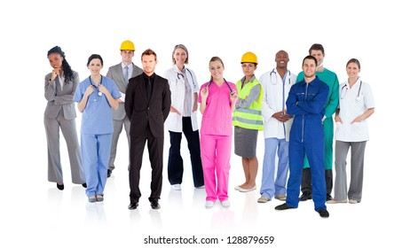 Different Careers On White Background