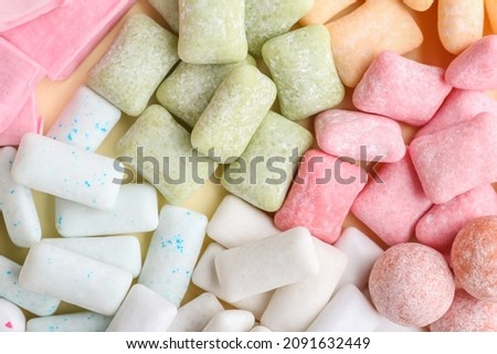 Different chewing gums as background