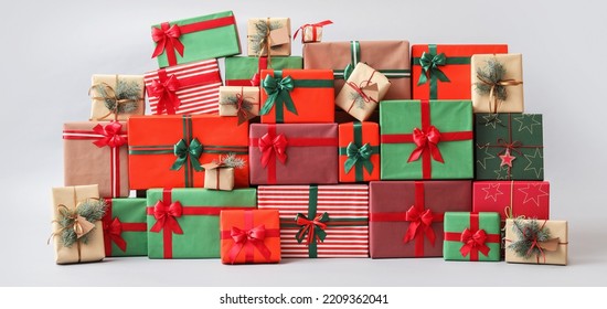 Different Christmas presents on light background - Powered by Shutterstock