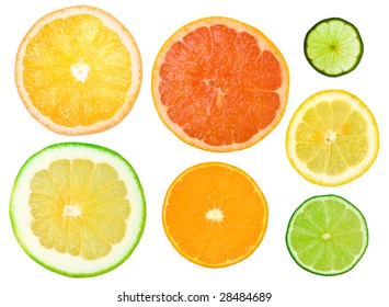 different citrus slices