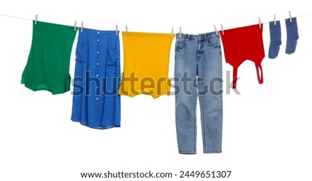 Similar – Image, Stock Photo clothesline Laundry Dry