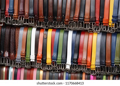 Different Colors Leather Belt On ...