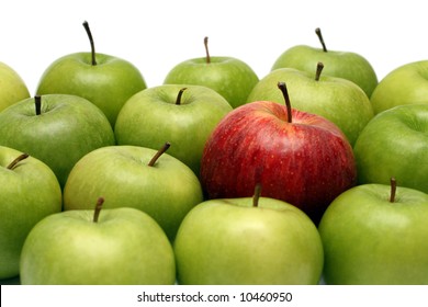 Different Concepts - Red Apple Between Green Apples