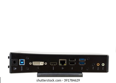 Different Connection Solutions On A Computer Docking Station.