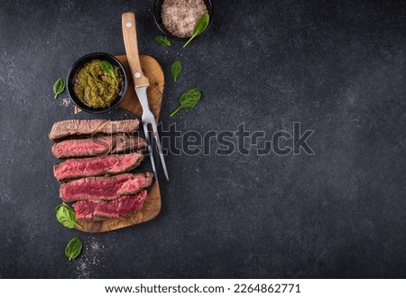 Different degrees of steak roasting