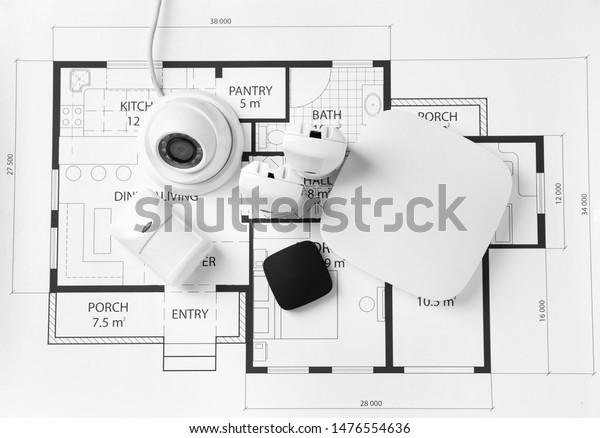 Different Equipment Security System On Home Stock Image Download Now