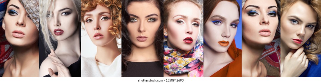 Different Female Faces Collage Beautiful Women Stock Photo (Edit Now ...