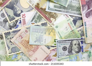 Different Foreign Currency Background- Concept Of Exchange Rate