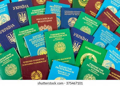 Different Foreign Passports As Colorful Background