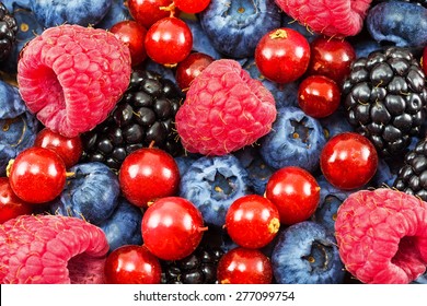 Different Fresh Berries As Background