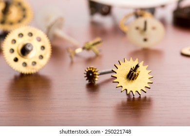Different gears on the table closeup