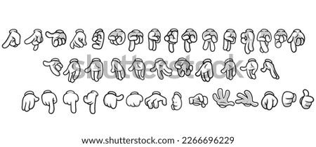 different gesture gloves hand for 2d cutout animation purpose with same scale and variants perspective