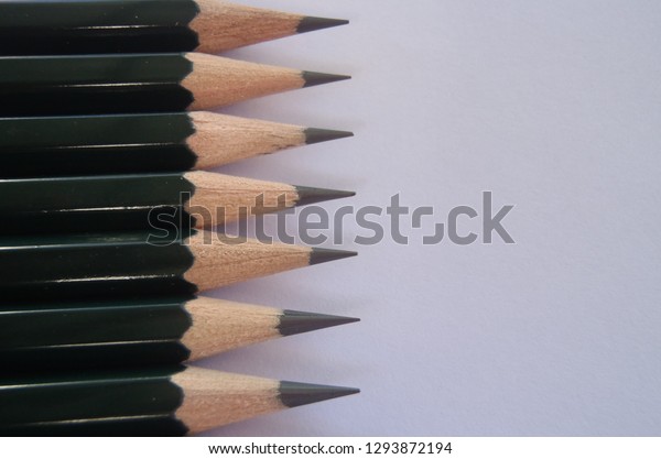 Different grades of graphite drawing pencils