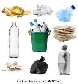 Different Kinds Recyclable Waste Isolated On Stock Photo 101092573 ...