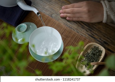 Different kinds of tea varieties displayed in Chinese tea ceremony - Shutterstock ID 1118241737