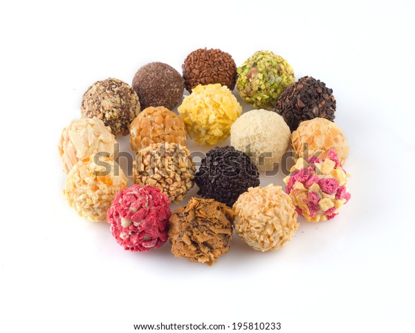 Different Kinds Truffles On White Background Stock Photo (Edit Now ...