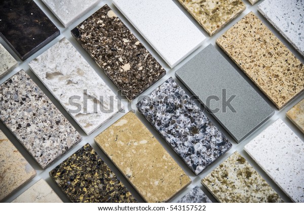 Different Kitchen Countertop Color Samples Made Stock Photo Edit