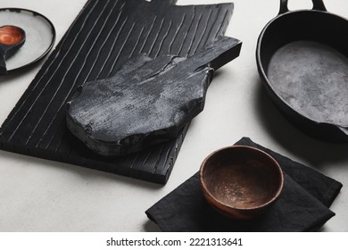 Different Kitchen Supplies On White Background