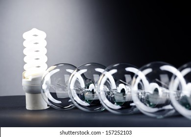 Different Lamp. Concept For Energy Conservation